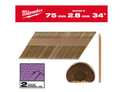 MILWAUKEE Klince 34 D hlava 75x2,8mm RS G SC2 - 2200ks