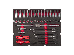 MILWAUKEE Sada PACKOUT 3/8" gola sada a ra��ov� k���e v penovej vlo�ke do �ufl�ka 38ks