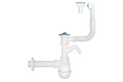 Drezov� sif�n s prepadom 6/4"�40/200 nerez d70 + pr��kov� pr�pojka