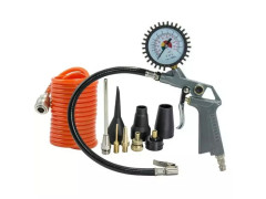 Komplet na pumpovanie, pi�to� s�manometrom, hadica 3 m + 8ks pr�slu�.