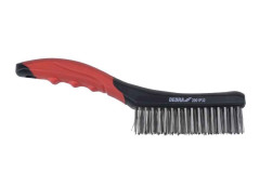 Dr�ten� kefa, 4-radov�, z nehrdzavej�cej ocele, 260mm, dvojmateri�lov� rukov�