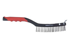 Dr�ten� kefa 3-radov� �krabka, nerezov� oce�, 340mm, dvojmateri�lov� rukov�