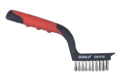 Dr�ten� kefa 5-radov�, z nehrdzavej�cej ocele, 180mm, dvojmateri�lov� rukov�