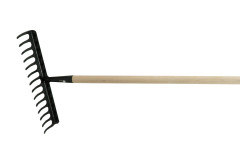 Hrable 14-zub� vystu�en� s drevenou n�sadou, 132cm