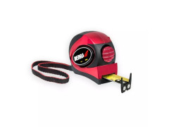 Meter 5m/25mm, �erven�, auto-blok�da, magnet, dvojstrann� p�ska, pogumovan� kryt + chr�m, nylon, blistr