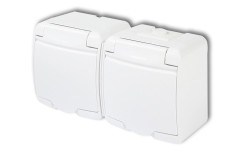 Dvojz�suvka 2�/2P+Z IP54 JUNIOR biela - GHE-2