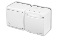 Z�suvka s vyp�na�om �.6 horizont�lny IP54 JUNIOR biely - WGHH-3