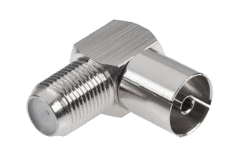 Konektor redukcia IEC z�suvka - F z�suvka uhlov�