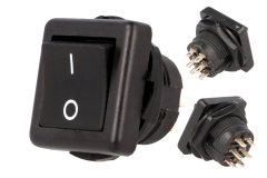 Kol�skov� vyp�na� 2-polohov� �ierny 6A 250V