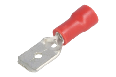 Izolovan� ploch� konektor sam�ek �erven� 6,3mm/0,8mm