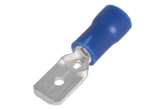 Izolovan� ploch� konektor sam�ek modr� 6,3mm/0,8mm