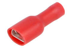 Izolovan� ploch� konektor sami�ka �erven� 6,3mm/0,8mm