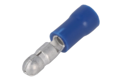 Izolovan� okr�hly konektor sam�ek modr� 4mm