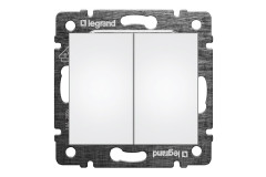 Vyp�na� �.6+6 dvojit� striedav� biely LEGRAND VALENA