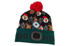 Pleten� �iapka s �eln�m LED svetlom viano�n� mot�v L