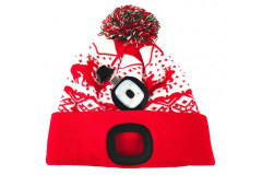 Pleten� �iapka s �eln�m LED svetlom viano�n� mot�v M