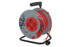 Predl�ovac� k�bel na bubne 25 m / 4 z�suvky / s vyp�na�om / �erven� / PVC / 230V / 1,5 mm