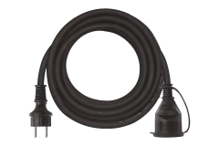 Vonkaj�� predl�ovac� k�bel 5 m / 1 z�suvka / �ierny / guma-neopr�n / 230 V / 1,5 mm2