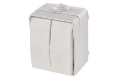 Vyp�na� n�stenn� IP54 �.5, 2-tla�idlov� biely FRENCH