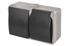 Z�suvka+vyp�na� na stenu IP44 �.6+z�s. �edo-�ierna FRENCH