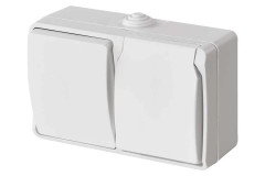 Z�suvka+vyp�na� na stenu IP44 �.6+z�s. biela FRENCH