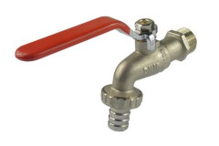 Z�hradn� ventil 1" s hadicovou koncovkou 5/4"�28mm, poniklovan�