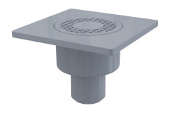 Vpus� podlahov� 150�150/50 mm priama, mrie�ka �ed�, vodn� z�pachov� uz�vierka