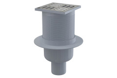 Vpus� podlahov� 105�105/50 mm priama, mrie�ka nerez, vodn� z�pachov� uz�vera