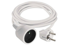 Predl�ovac� k�bel 2 m / 1 z�suvka / biely / PVC / 1 mm2