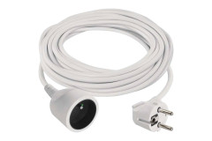 Predl�ovac� k�bel 10 m / 1 z�suvka / biely / PVC / 1 mm2