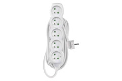 Predl�ovac� k�bel 7 m / 5 z�suviek / biely / PVC / 1 mm2