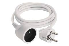 Predl�ovac� k�bel 1,5 m / 1 z�suvka / biely / PVC / 1 mm2