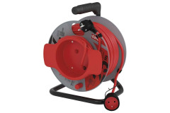 Predl�ovac� k�bel na bubne 25 m / 1 z�suvka / �erven� / PVC / 230 V / 1,5 mm2