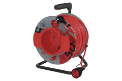 Predl�ovac� k�bel na bubne 50 m / 1 z�suvka / �erven� / PVC / 230 V / 1,5 mm2