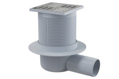 Vpus� podlahov� 105�105/50 mm bo�n�, mrie�ka nerez, vodn� z�pachov� uz�vera