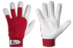 Rukavice TECHNIK, kombinovan�, �erveno-biele, ve�. 08