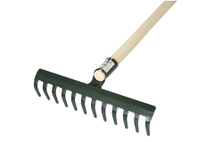 Z�hradn� kovov� hrable 16-zubov� s n�sadou