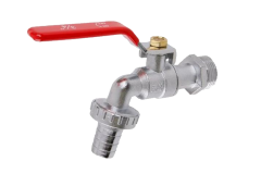 Z�hradn� ventil 3/4" s hadicovou koncovkou 1" �20mm, poniklovan�